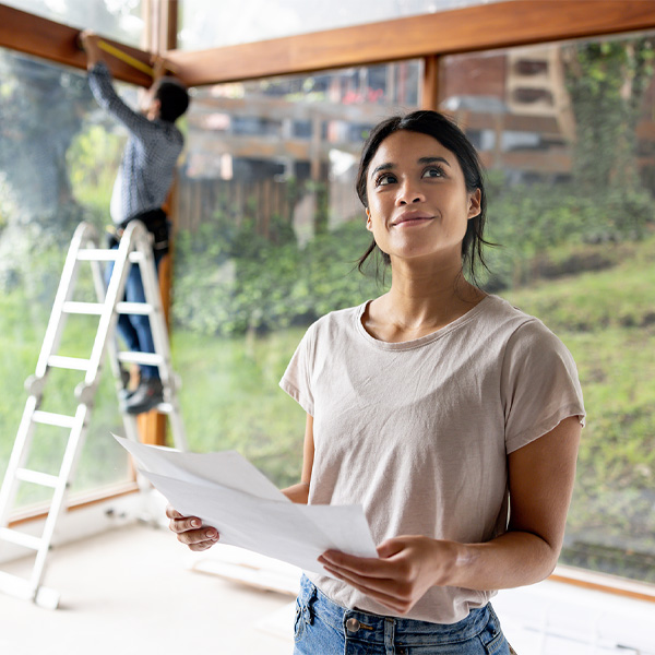 woman thinking about her new house