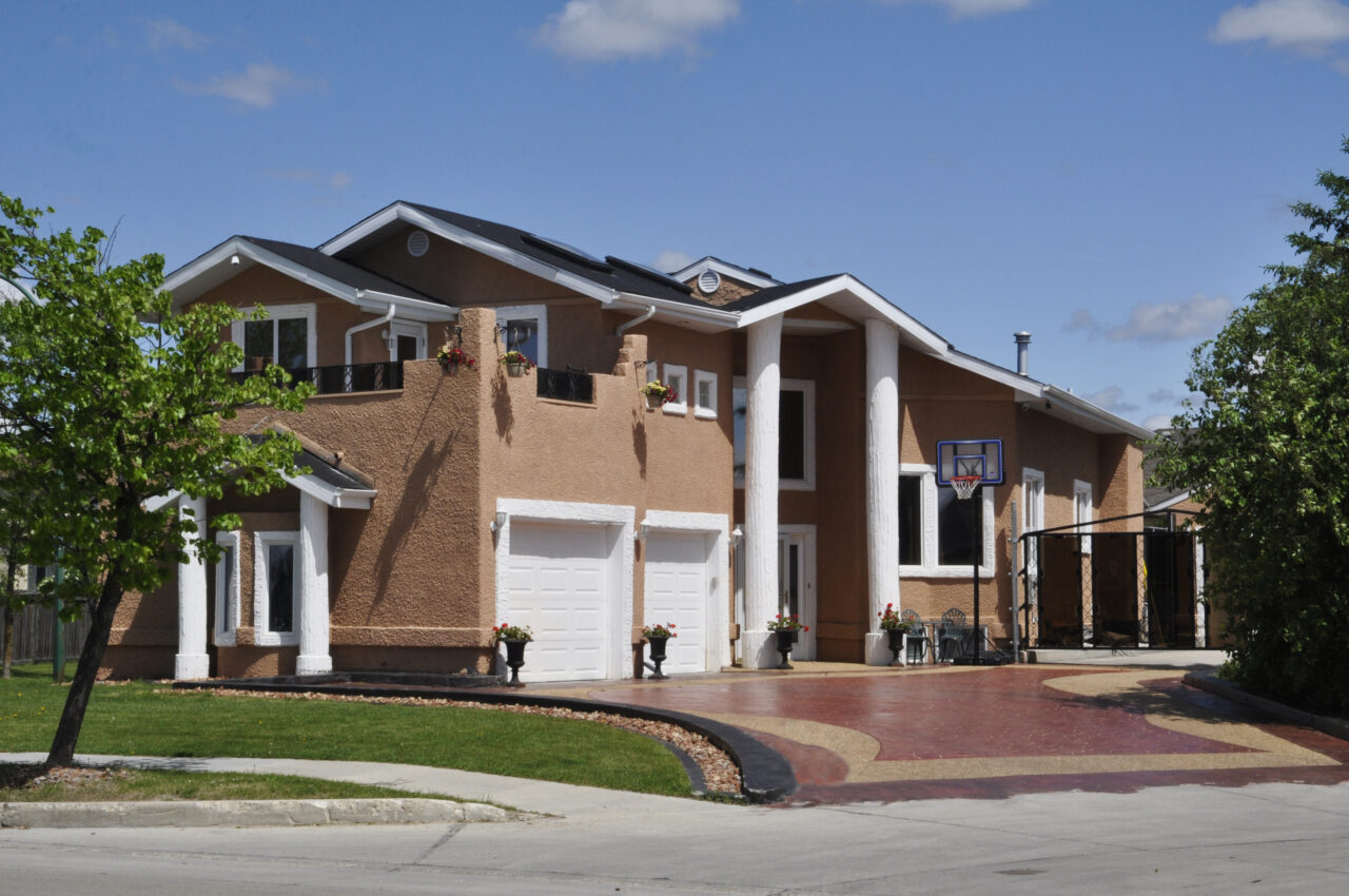 Modern suburban custom home exterior